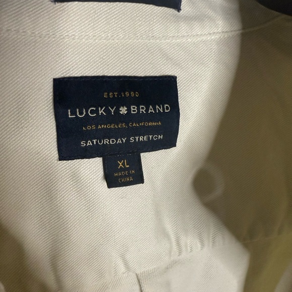 Lucky Brand Cream Saturday Stretch Shirt - Picture 3 of 3
